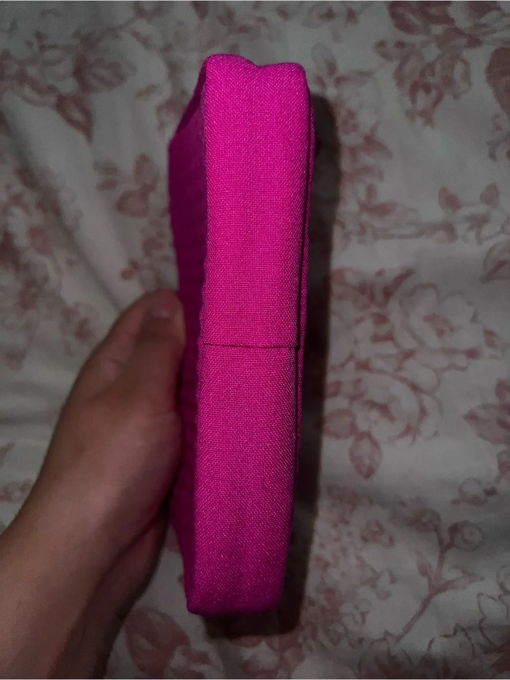 Valentino Hot Pink Zipper Pouch with V Charm